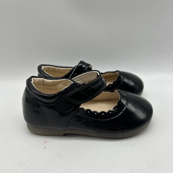 Meckior Shoes Baby Toddler Infant‎ 23 Black Mary Jane Patent Leather Closed Toe - Picture 1 of 7